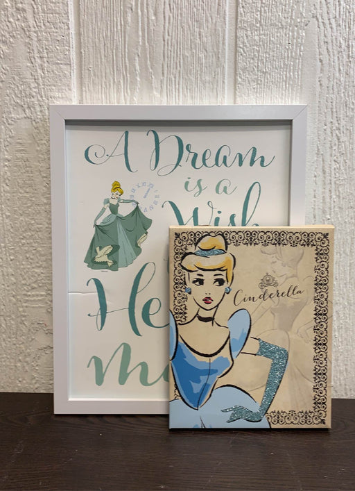 used BUNDLE Wall Decor, -Disney Cinderella 8” x 10” and 16” x 13”