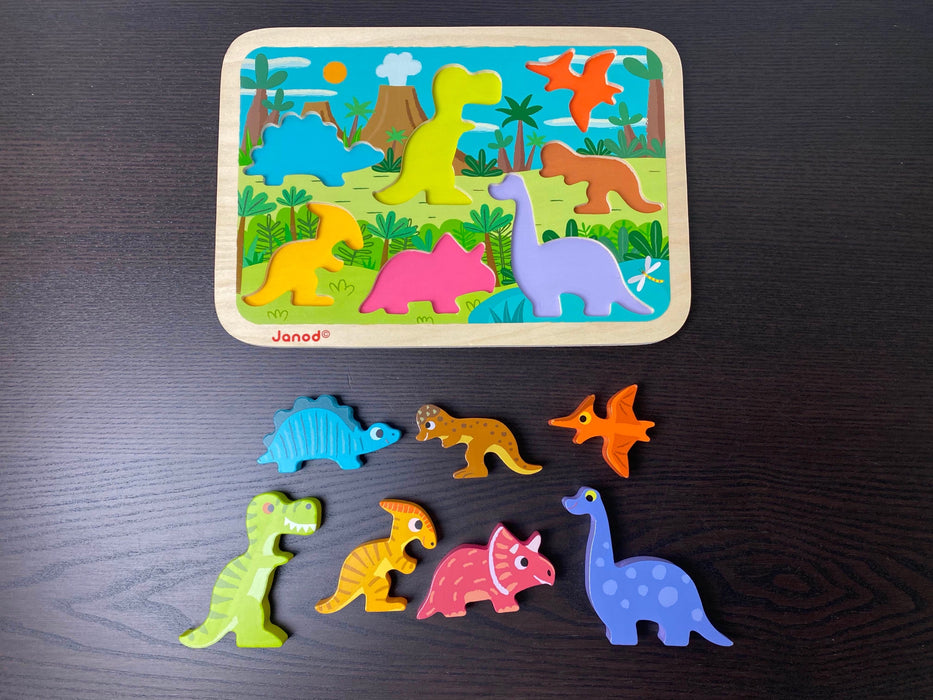 secondhand Janod Chunky Puzzle, Dinosaurs