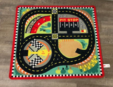 used Melissa & Doug Round The Speedway Race Track And Rug