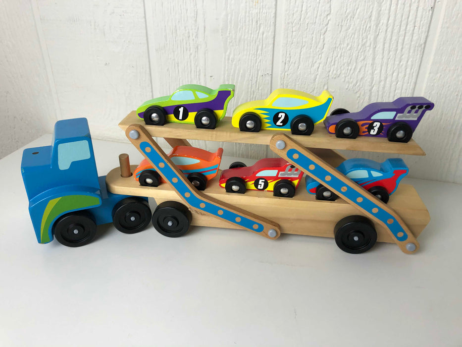 secondhand Melissa & Doug Mega Race-Car Carrier