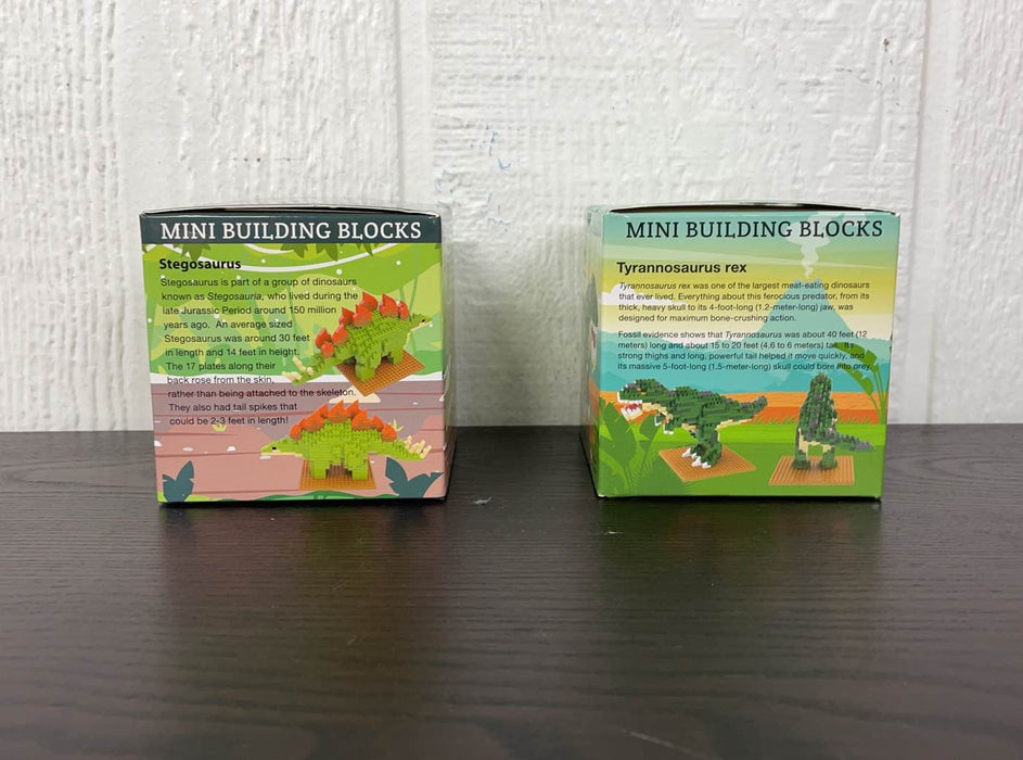 secondhand Image Mini building blocks kits: stegosaurus and t rex