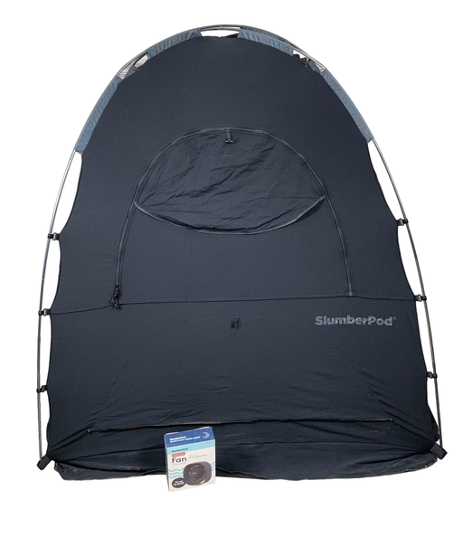 used SlumberPod 3.0 Sleep Canopy with Fan, Black with Gray Accents