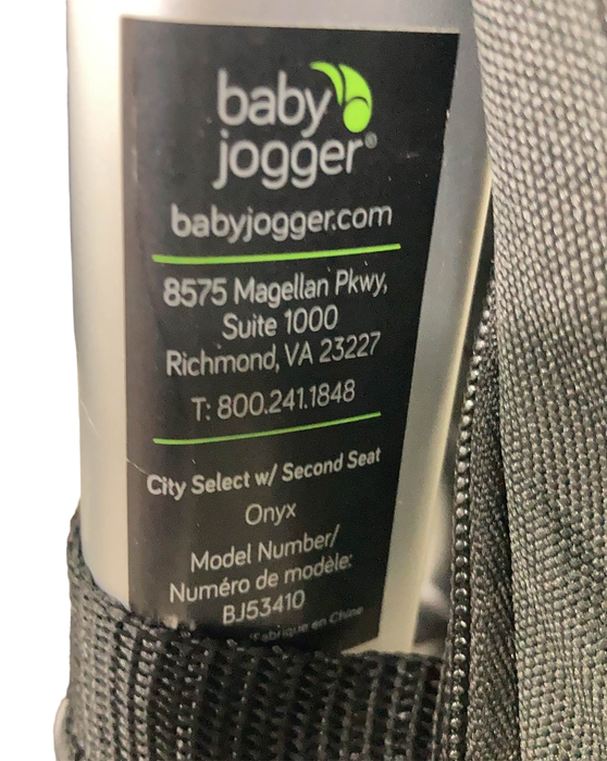 secondhand Baby Jogger City Select Single Stroller, Onyx