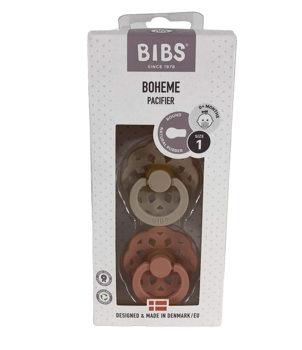 Shop BIBS Boheme Natural Rubber Pacifier 2 Pack, Vanilla/Peach, Size 1 (0+ months) at GoodBuy Gear