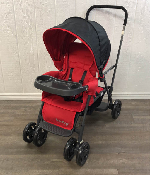 used Joovy Caboose Stand-On Tandem Stroller, Red 2021