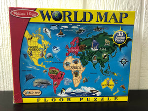 World Map Floor Puzzle - 33 Pieces