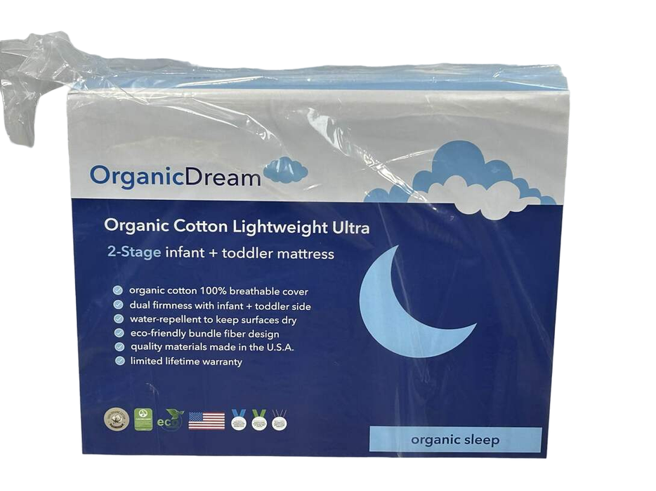 Shop Organic Dream Organic Cotton 2-Stage Lightweight Ultra Crib Mattress Mini at GoodBuy Gear