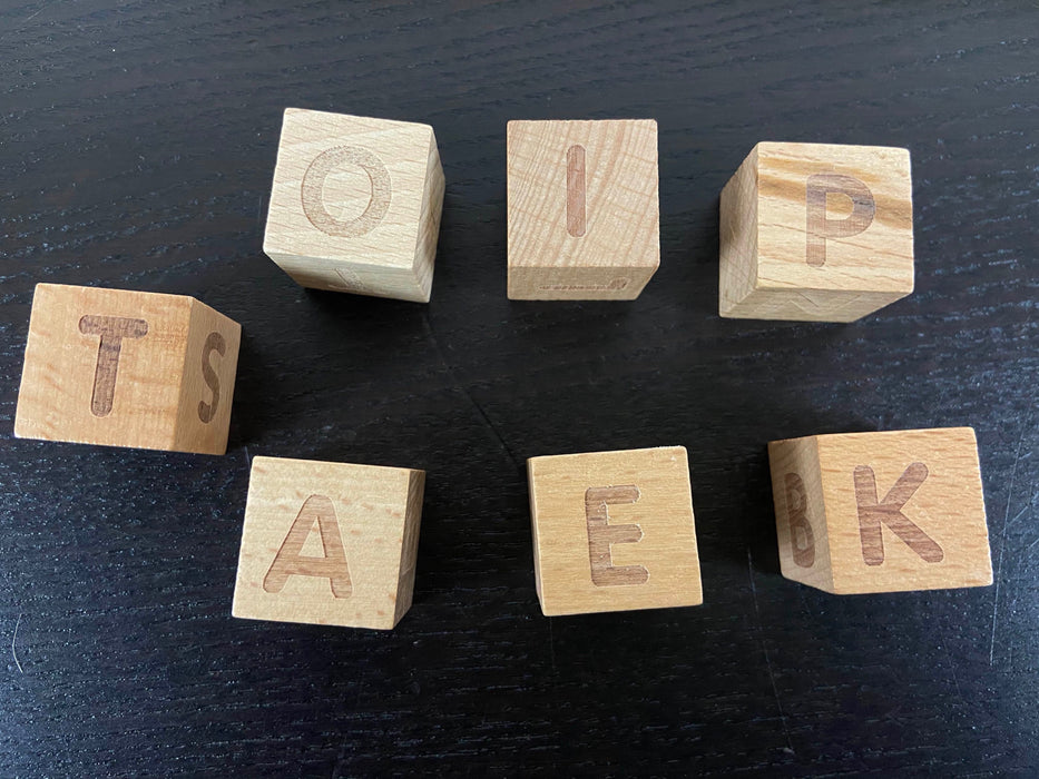 secondhand Spelling Board With Alphabet Blocks And Picture Word Cards