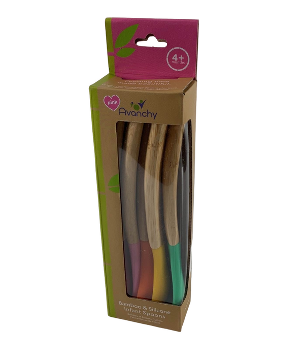 secondhand Avanchy Bamboo Baby Spoons 5-Pack, Pink Edition, Infant