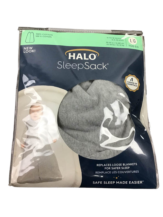 used Halo Cotton Sleepsack, L, Heather Grey