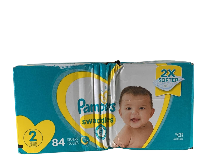 used Pampers Swaddlers Diapers, Size 2