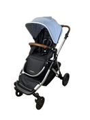 secondhand Mockingbird Single to Double Stroller, 2023, Silver with Penny Leather, Windowpane, Sky