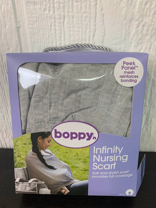 used Boppy Infinity Nursing Scarf, Light Gray