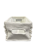 used Crate & Kids Dotte White Woven Macrame Diaper Caddy, Natural