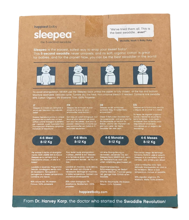 Shop Happiest Baby Sleepea Swaddle, Large, Teal Stars at GoodBuy Gear