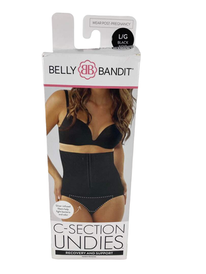 Belly Bandit C-Section And Postpartum Recovery Undies, L, Black