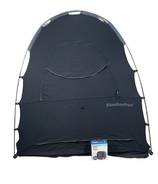 used SlumberPod 3.0 Sleep Canopy with Fan, Black with Gray Accents