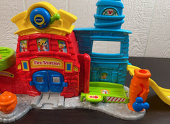 secondhand VTech Go! Go! Smart Wheels Mickey Mouse Silly Slides Fire Station