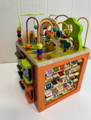 used B. Toys Zany Zoo Wooden Activity Cube