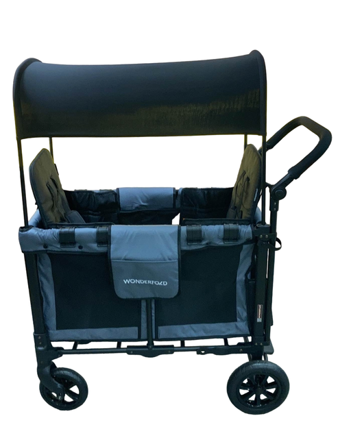 secondhand Wonderfold W2 Original Multifunctional Double Stroller Wagon, 2023, Charcoal Gray