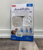 used SwaddleMe Arms Free Convertible Pod 2pk, Slight stain  on one swadlde