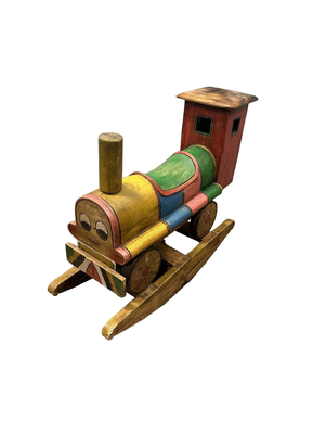 Wooden train sales rocker