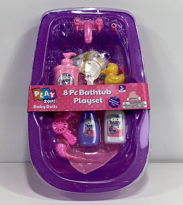 used Play Zone Baby Doll Bath Tub Set