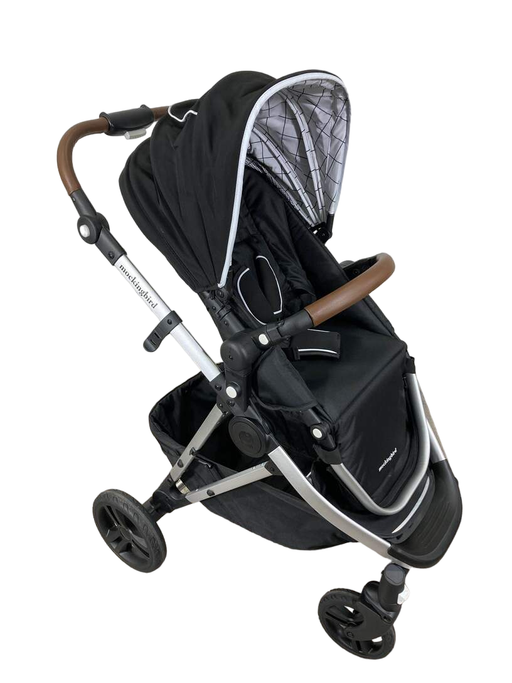 used Mockingbird Single Stroller, 2023, Black, Windowpane, Silver With Penny Leather