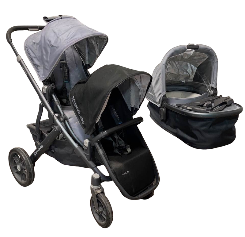 uppababy 2015 double stroller UPPAbaby VISTA Double Stroller, 2015, Blue Melange