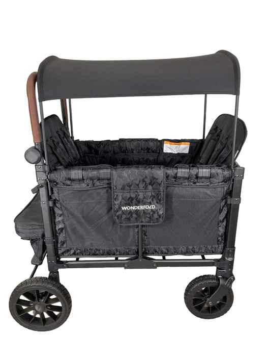 used Wonderfold W4 Luxe Quad Stroller Wagon, Elite Black Camo, 2023