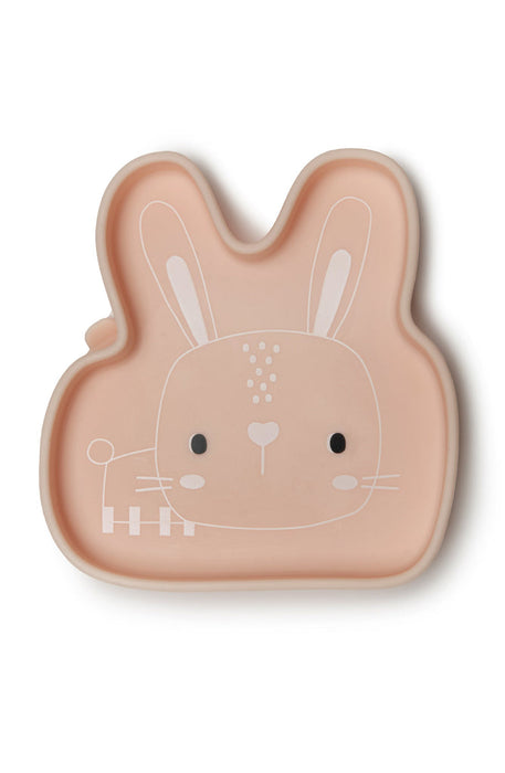 used LouLou Lollipop Silicone Suction Snack Plate, Bunny