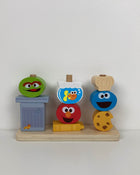 used Bright Starts Mix & Match Sesame Street Friends Wooden Stacking Toy