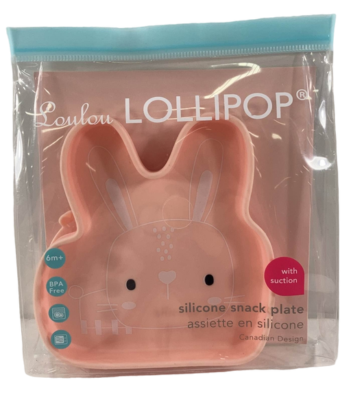 used LouLou Lollipop Silicone Suction Snack Plate, Bunny