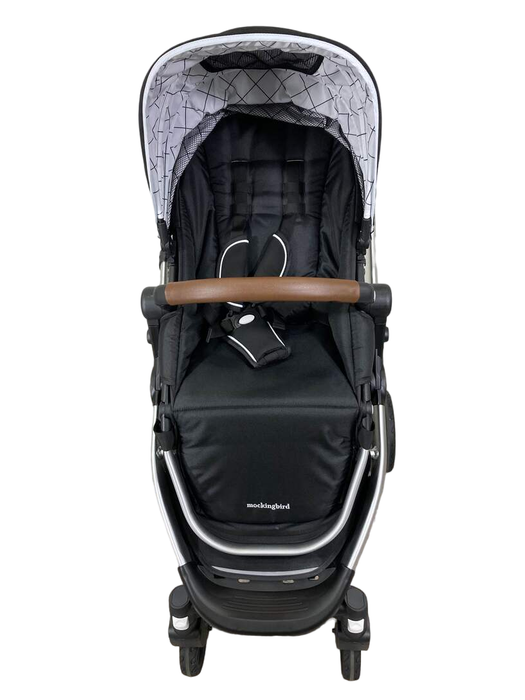 secondhand Mockingbird Single Stroller, 2023, Black, Windowpane, Silver With Penny Leather