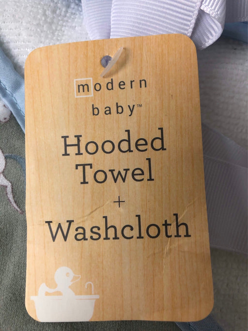 secondhand Modern Baby Hooded Towel And Washcloth Set