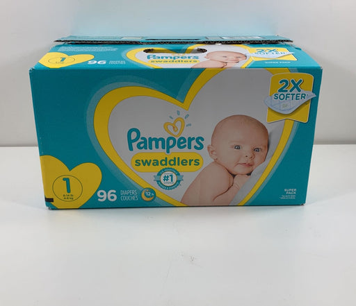 used Pampers Swaddlers Diapers, - Size 1 96 Count