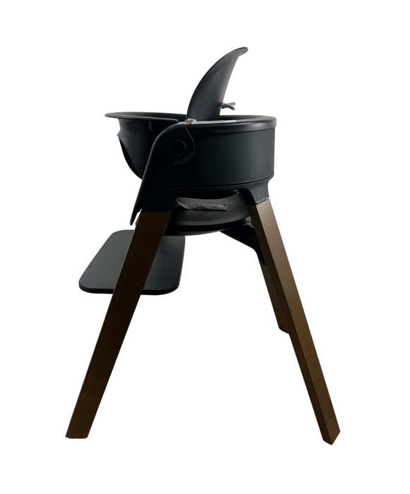 Stokke Steps High Chair, Black Seat with Golden Brown Legs