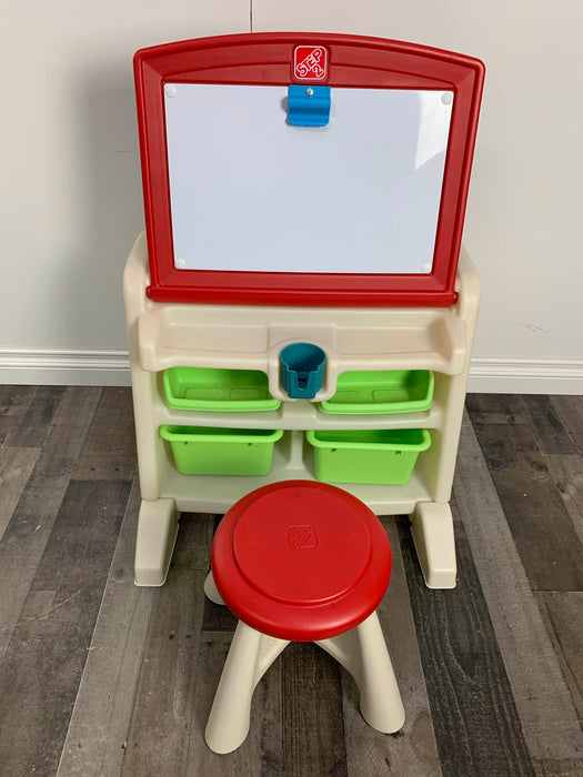 used Step2 Flip & Doodle Easel Desk With Stool