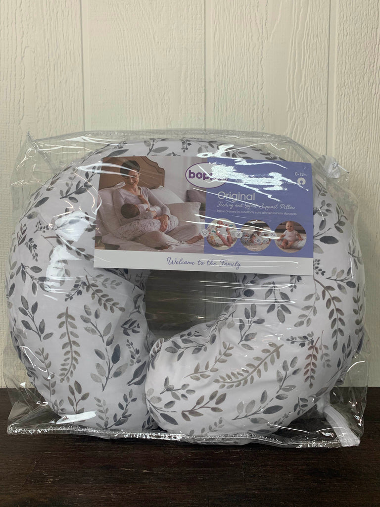 Boppy Nursing Pillow, Grey Taupe Leaves