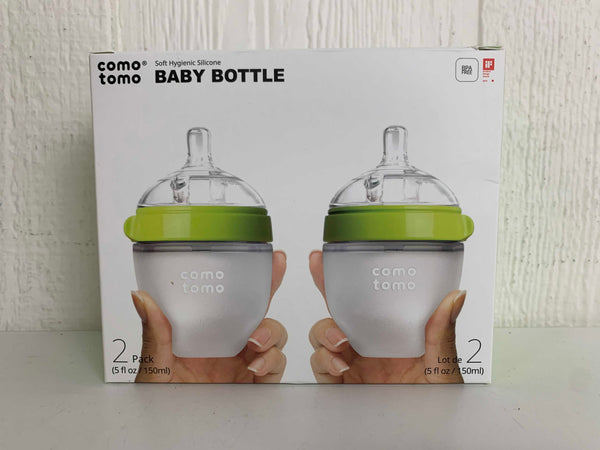 Comotomo Silicone Bottle 5-Oz (2 Pack)- Green
