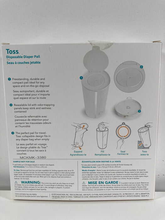 secondhand Munchkin Toss Disposable Diaper Pail