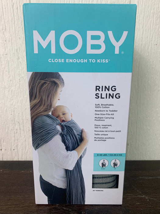 used Moby Wrap Ring Sling, Jet Ribbons