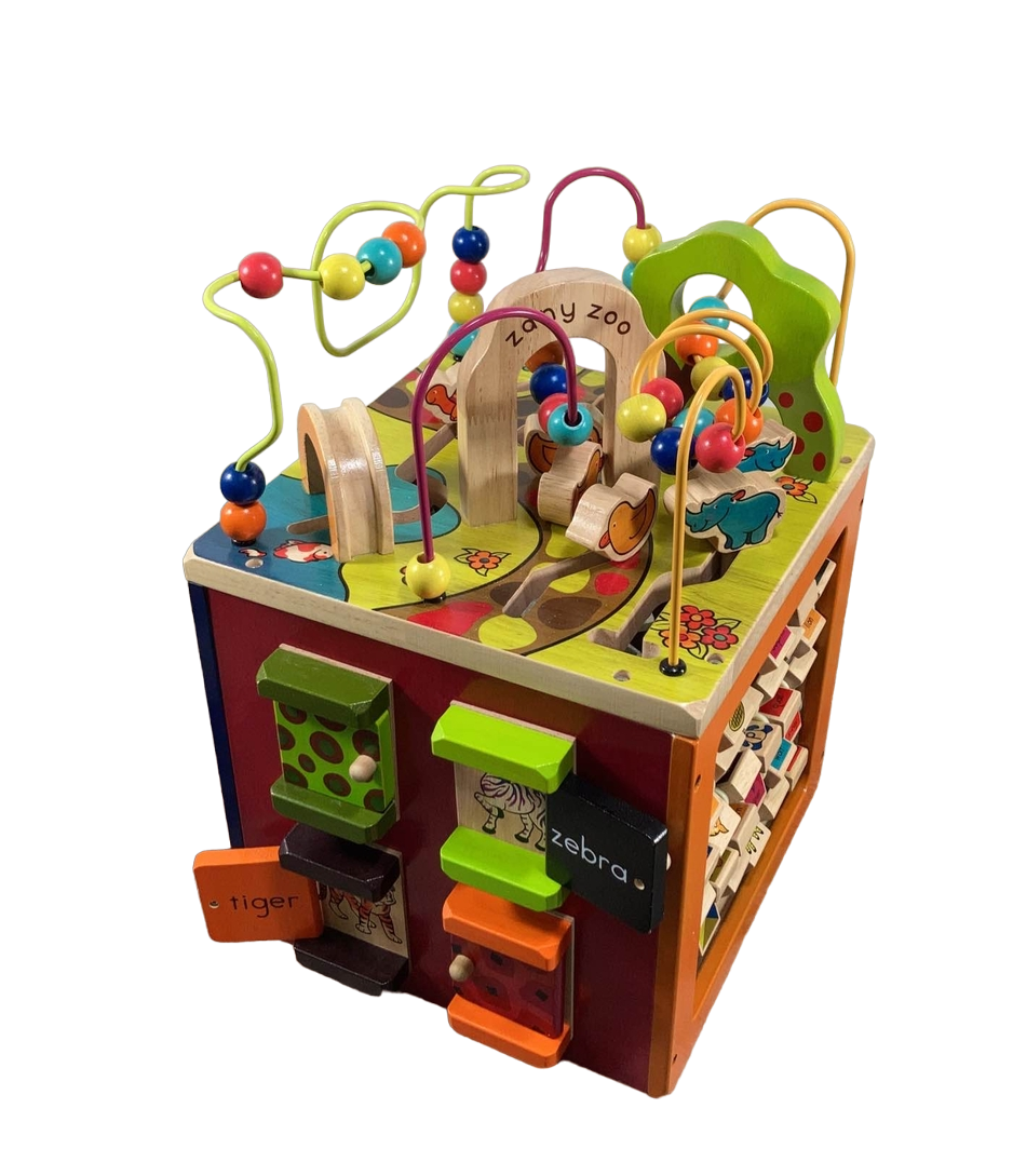 B. toys Zany Zoo Wooden Activity Cube B. toys Zany Zoo Wooden Activity Cube