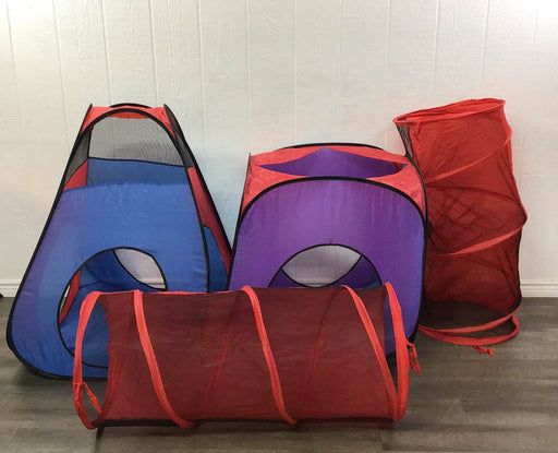 used Playz Tent, Tunnels & Ball Pit, 4 Piece