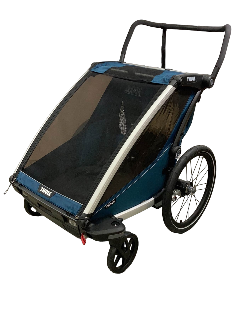 thule chariot cross multisport-fahrradanhänger majolica blue double Thule Chariot Cross Bike Trailer Stroller 2 Seat, Majolica Blue, 2022