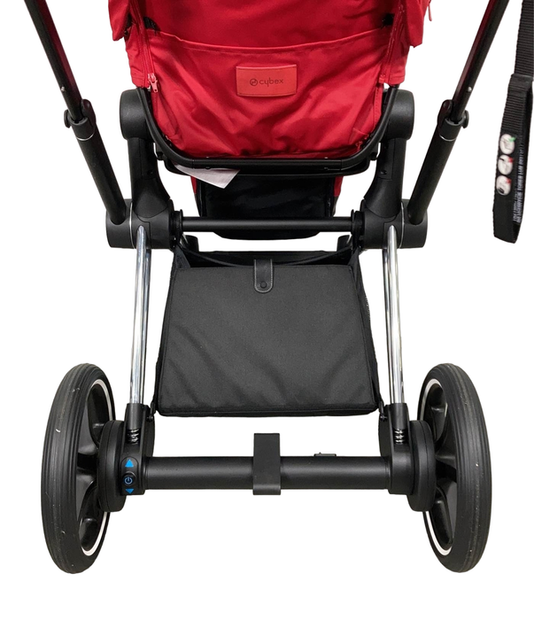 Cybex E-PRIAM Electric Stroller, 2019, Chrome With Black Details, True Red