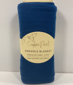 used Copper Pearl Knit Swaddle Blanket, River Blue