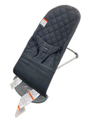 used BabyBjorn Bouncer Bliss, Dark Gray Frame, Black Cotton Classic Quilt