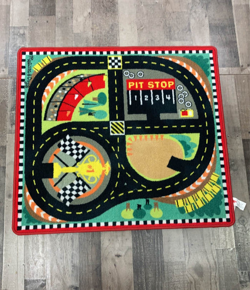 used Melissa & Doug Round The Speedway Race Track Rug