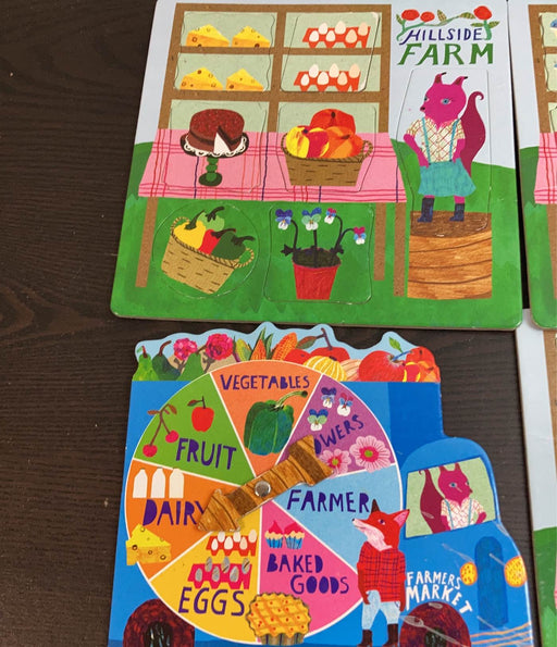 secondhand Eeboo Green Market Puzzle Spinner Game
